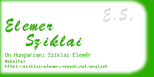 elemer sziklai business card